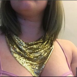 80’s vintage gold handkerchief necklace choker